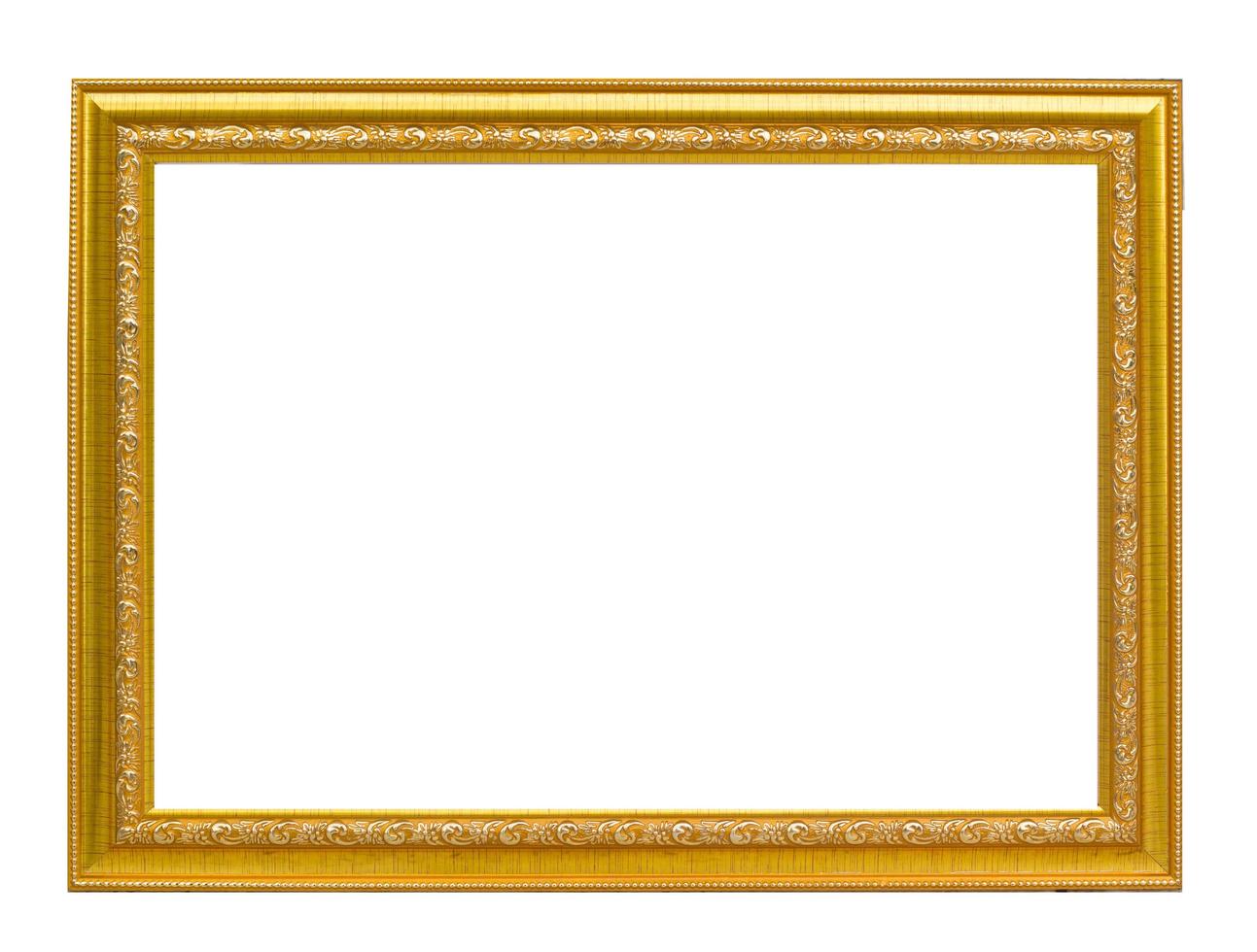 antique golden frame isolated on white background photo