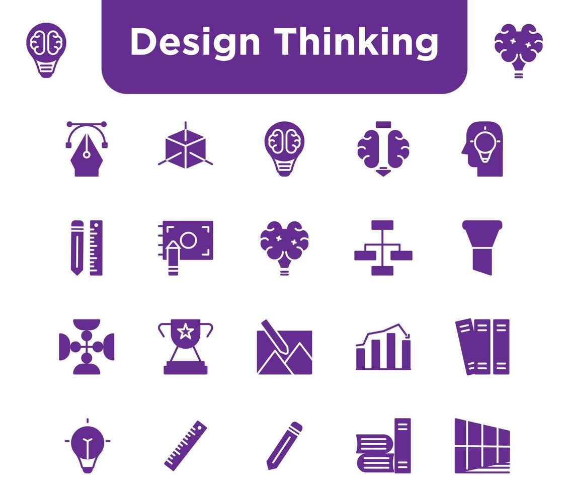 design thinking icon set element vector