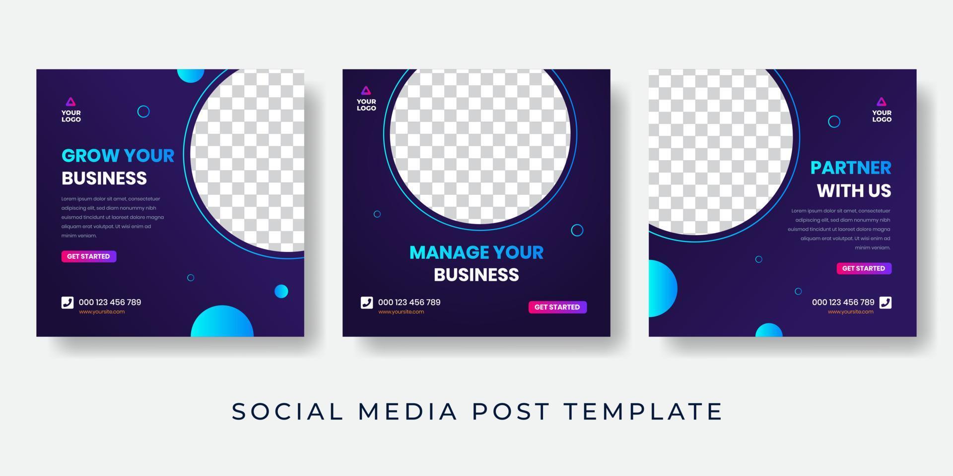 Simple social media post design template for event corporate vector