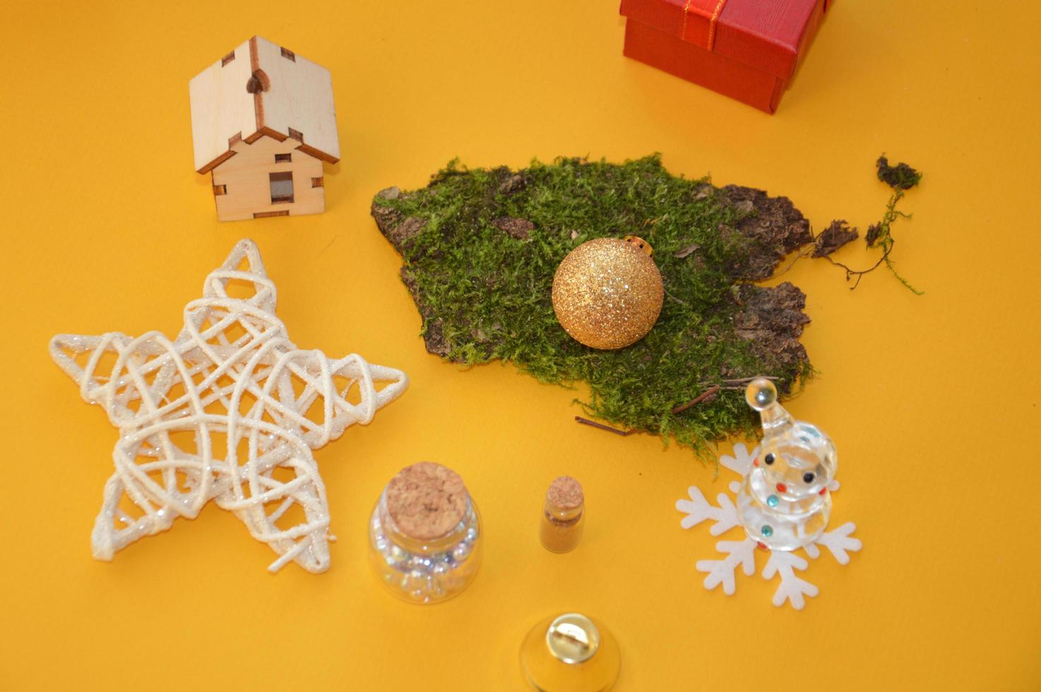 Composition of new year and christmas toys photo