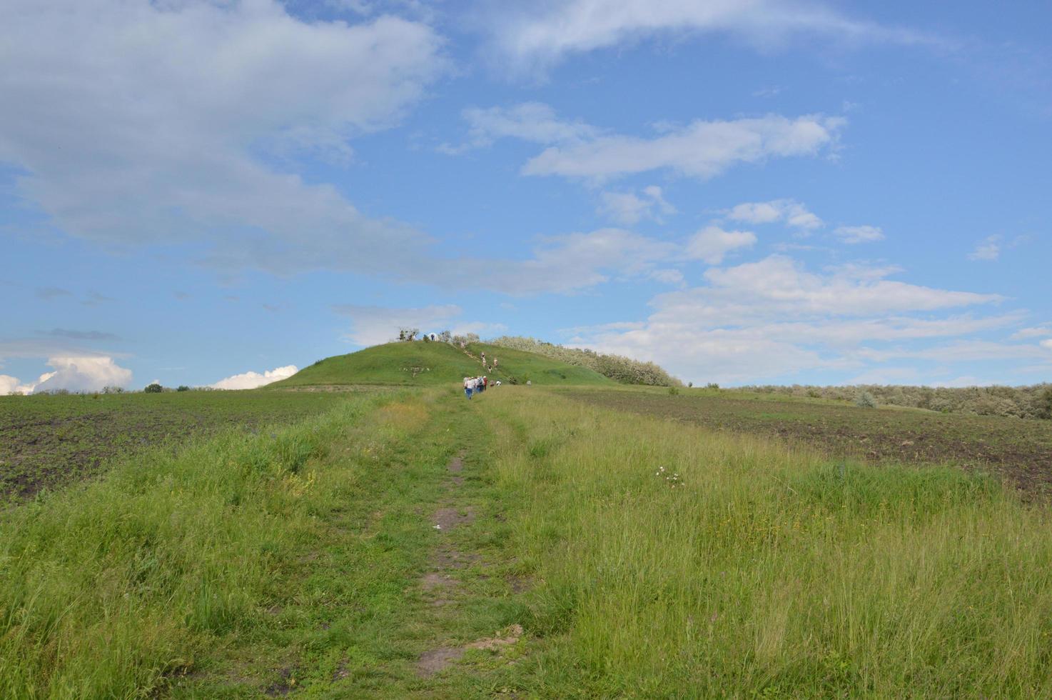 Green hills in the village photo