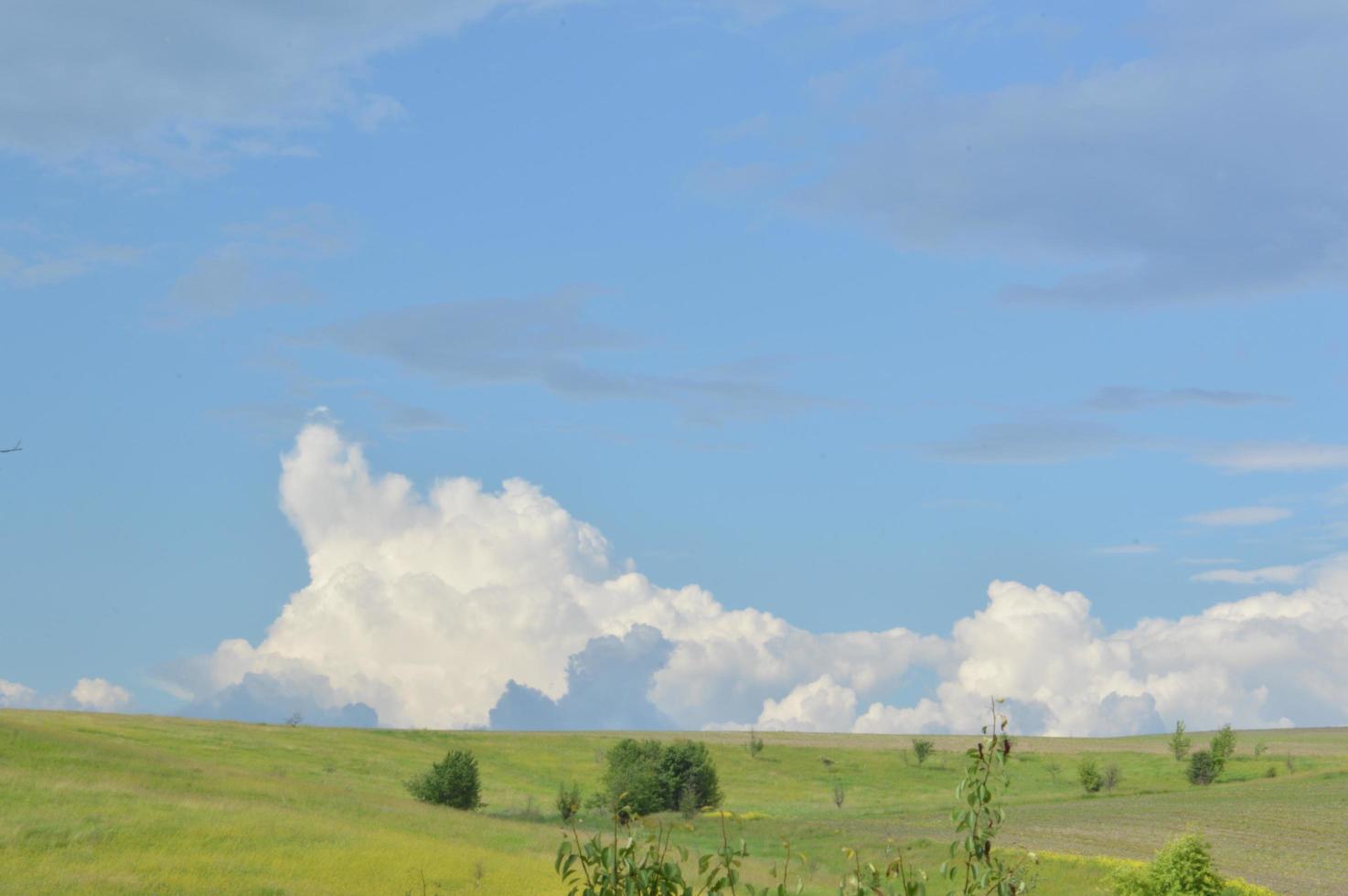 Green hills in the village photo