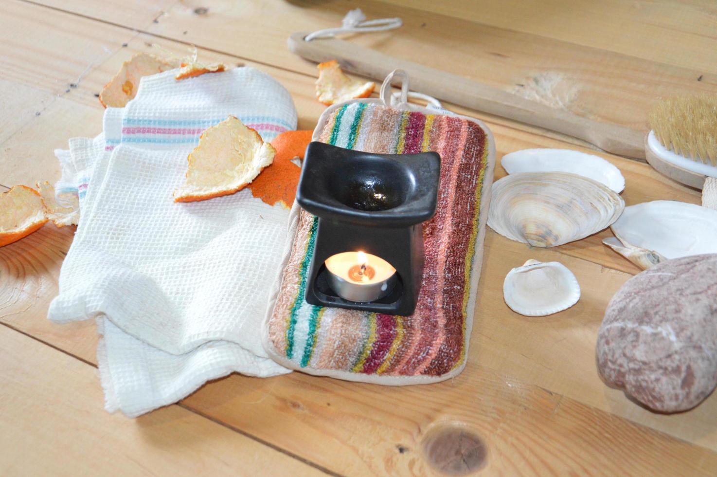 Spa items for sauna and relaxation photo