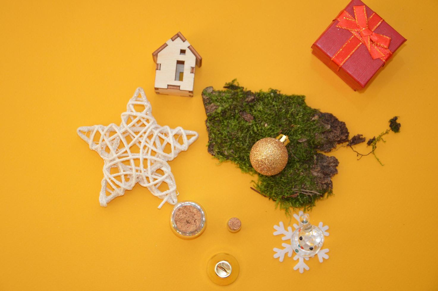 Composition of new year and christmas toys photo