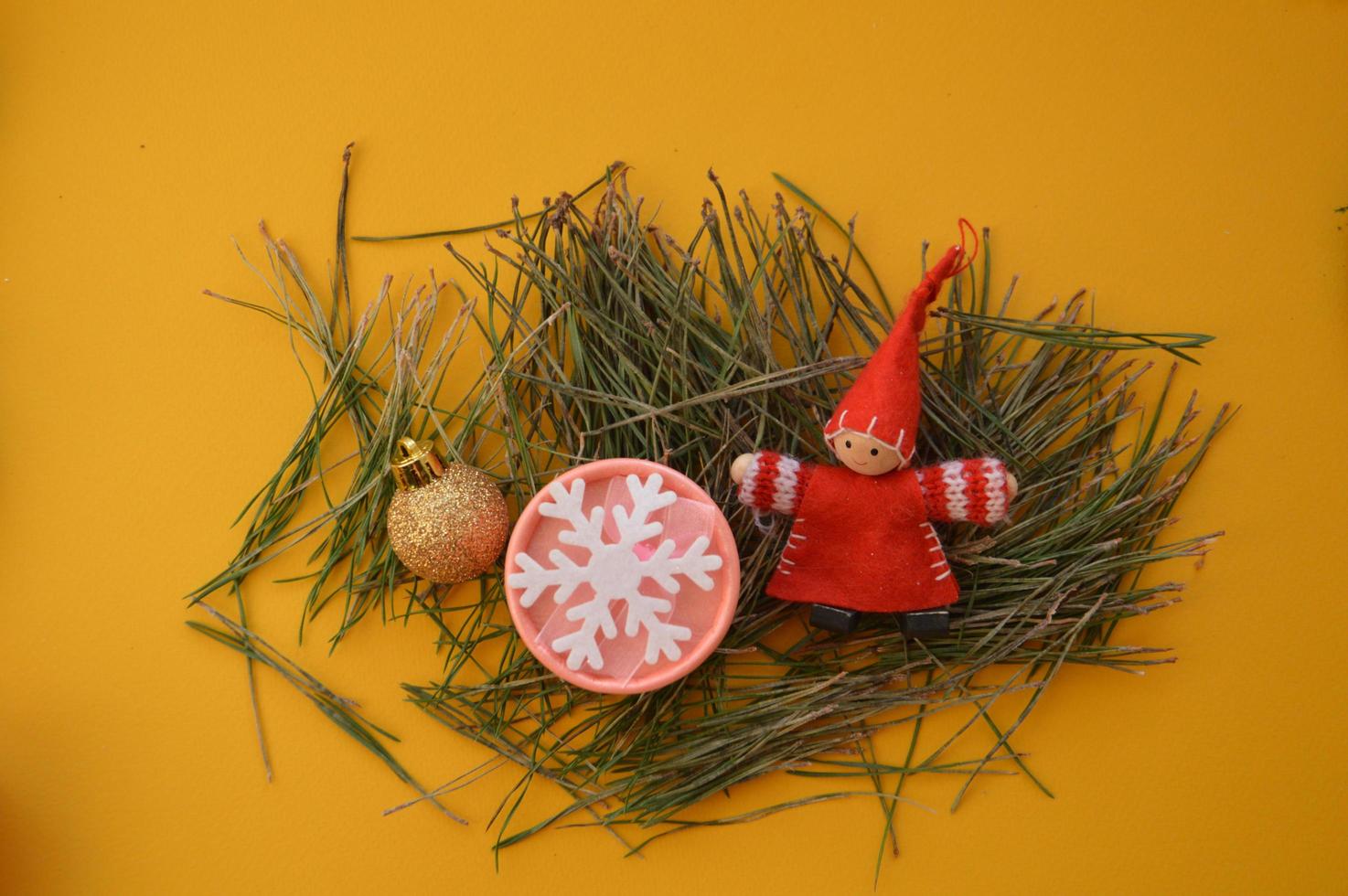 Composition of new year and christmas toys photo