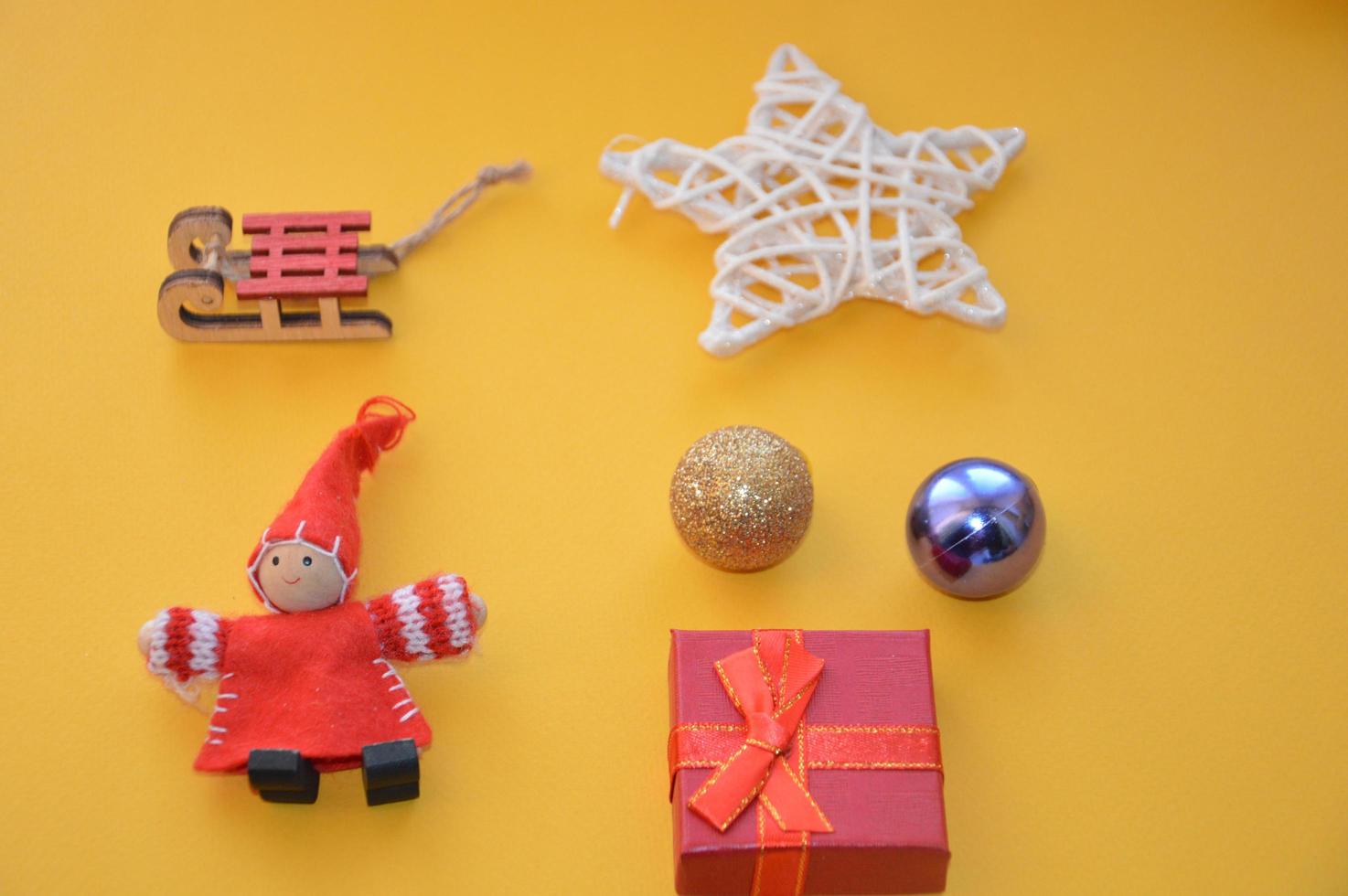 Composition of new year and christmas toys photo