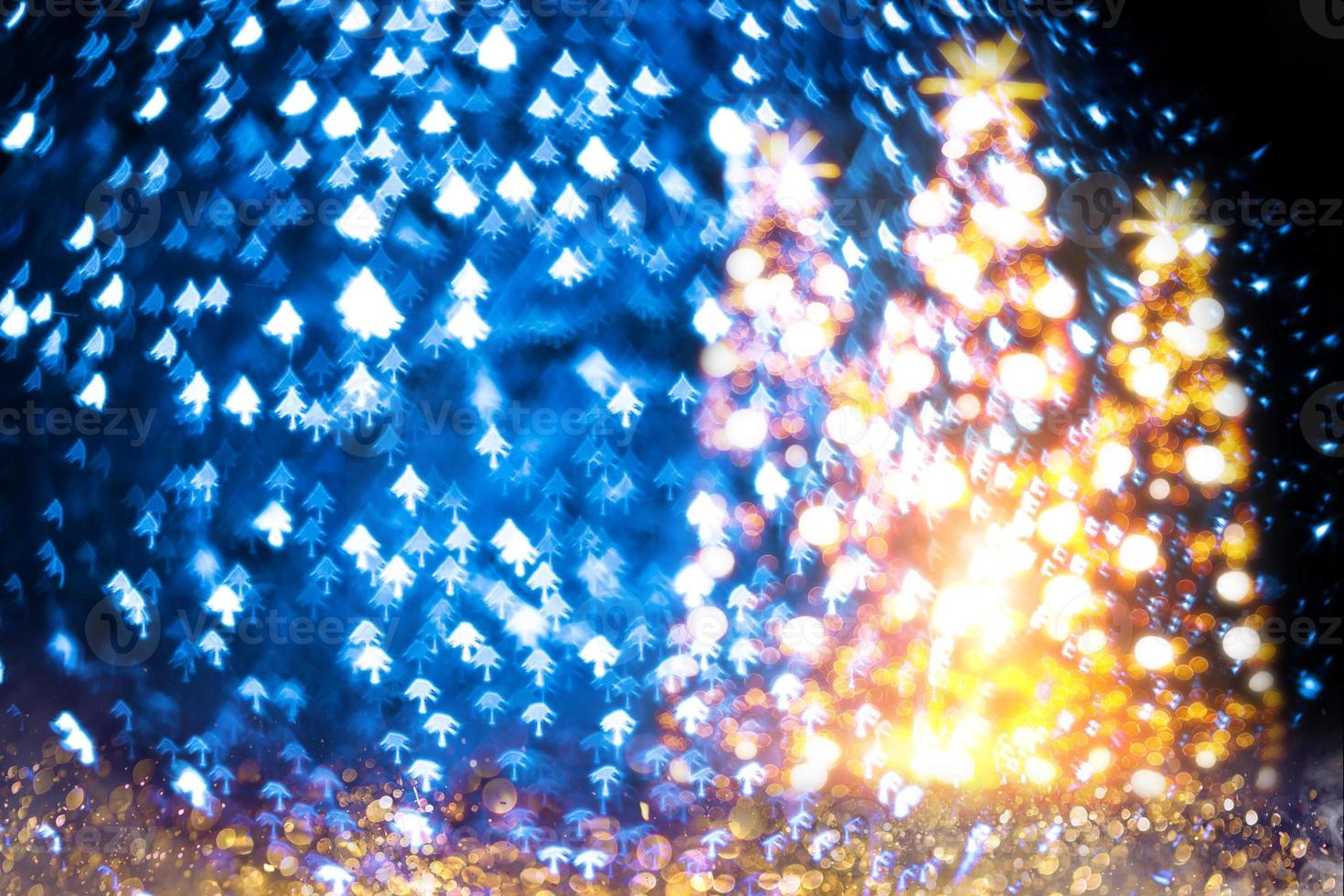 Christmas tree  blurred bokeh photo