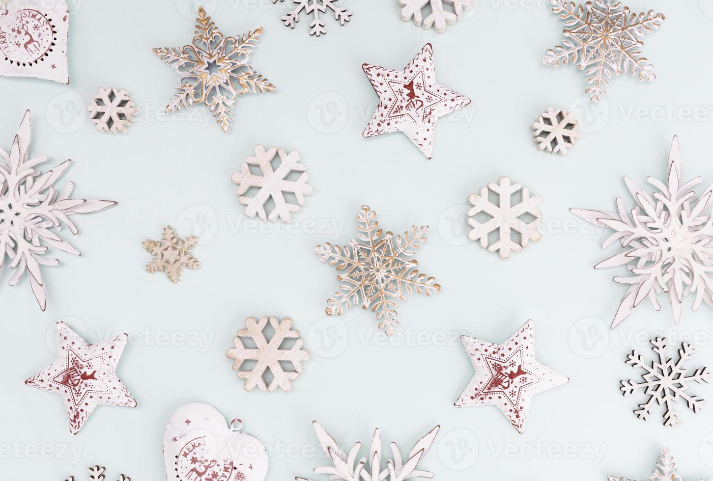 Christmas decor background. Flat lay, top view. photo