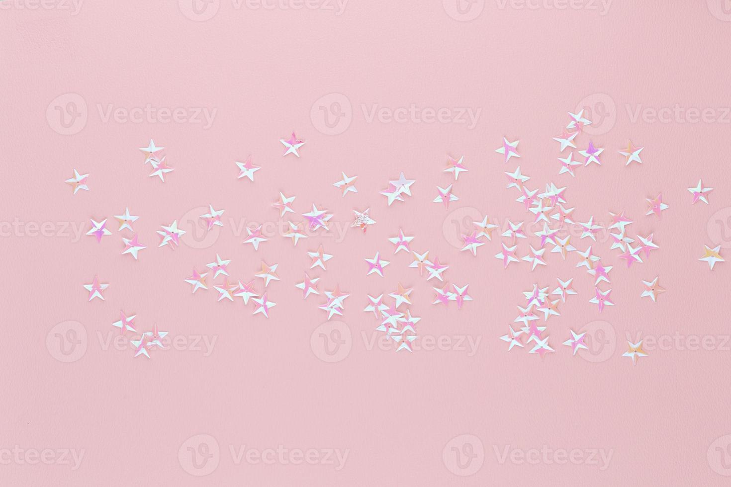 Christmas star, decor on pastel colored background. Christmas or New Year minimal concept. photo