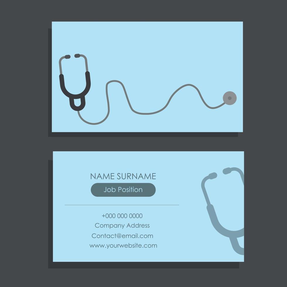 Doctor business card with stethoscope design vector