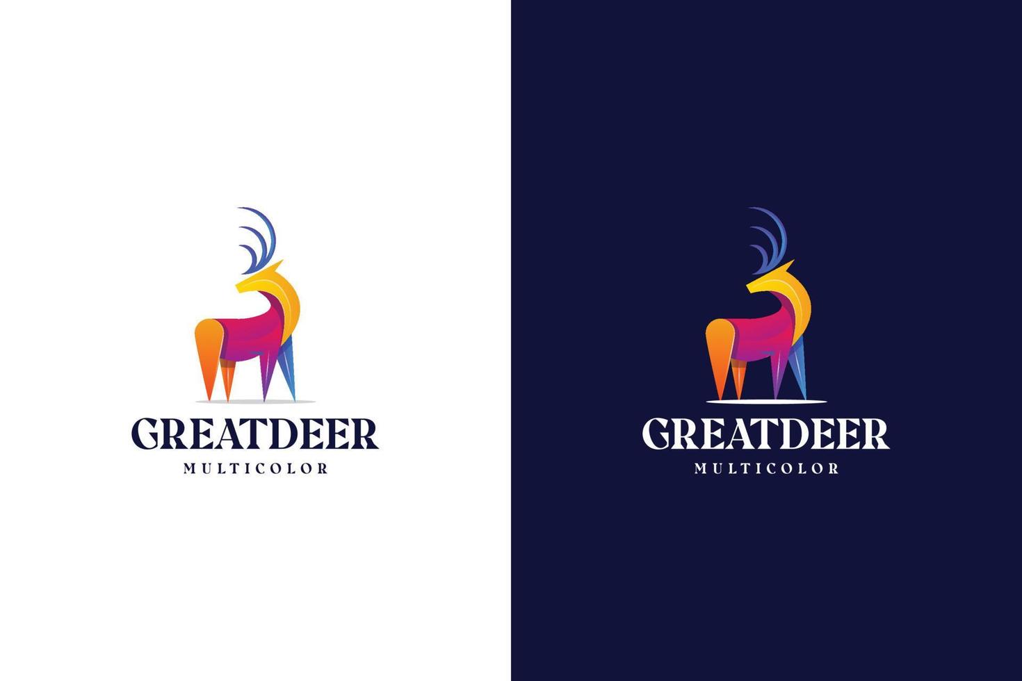 modern gradient deer logo colorful abstract vector