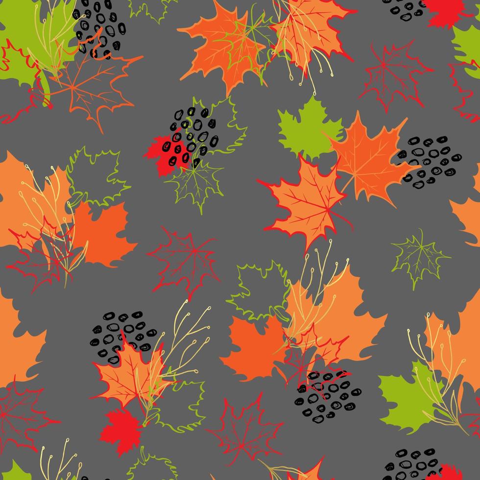 autumn leaves vector seamless pattern. background for fabrics, prints, packaging and postcards