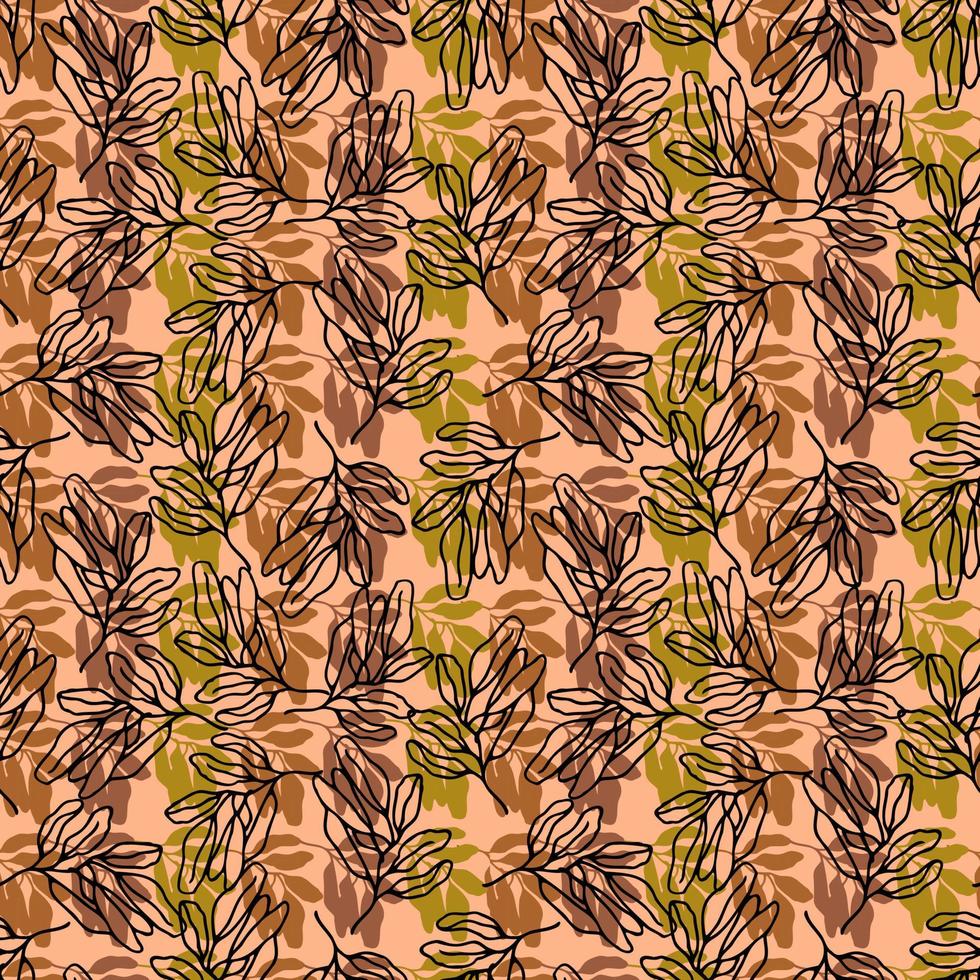 autumn leaves vector seamless pattern. background for fabrics, prints, packaging and postcards