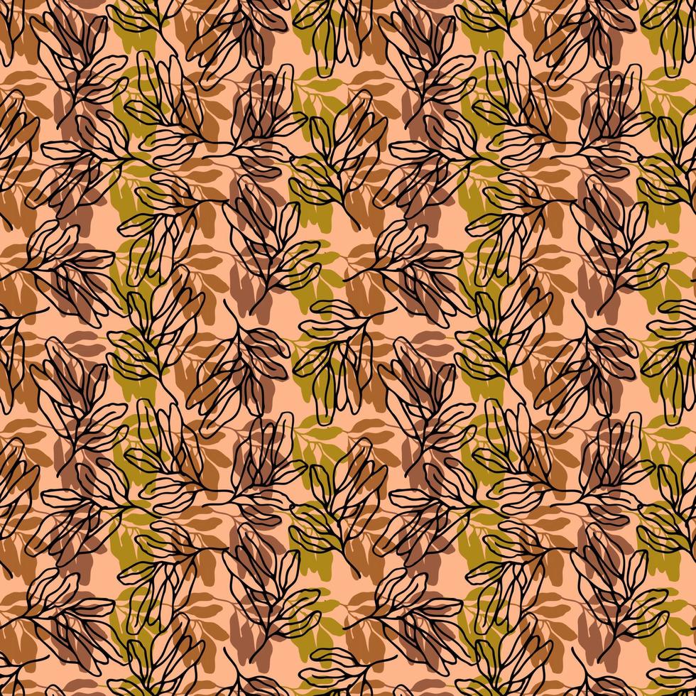 autumn leaves vector seamless pattern. background for fabrics, prints, packaging and postcards