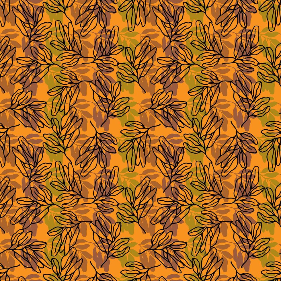 autumn leaves vector seamless pattern. background for fabrics, prints, packaging and postcards