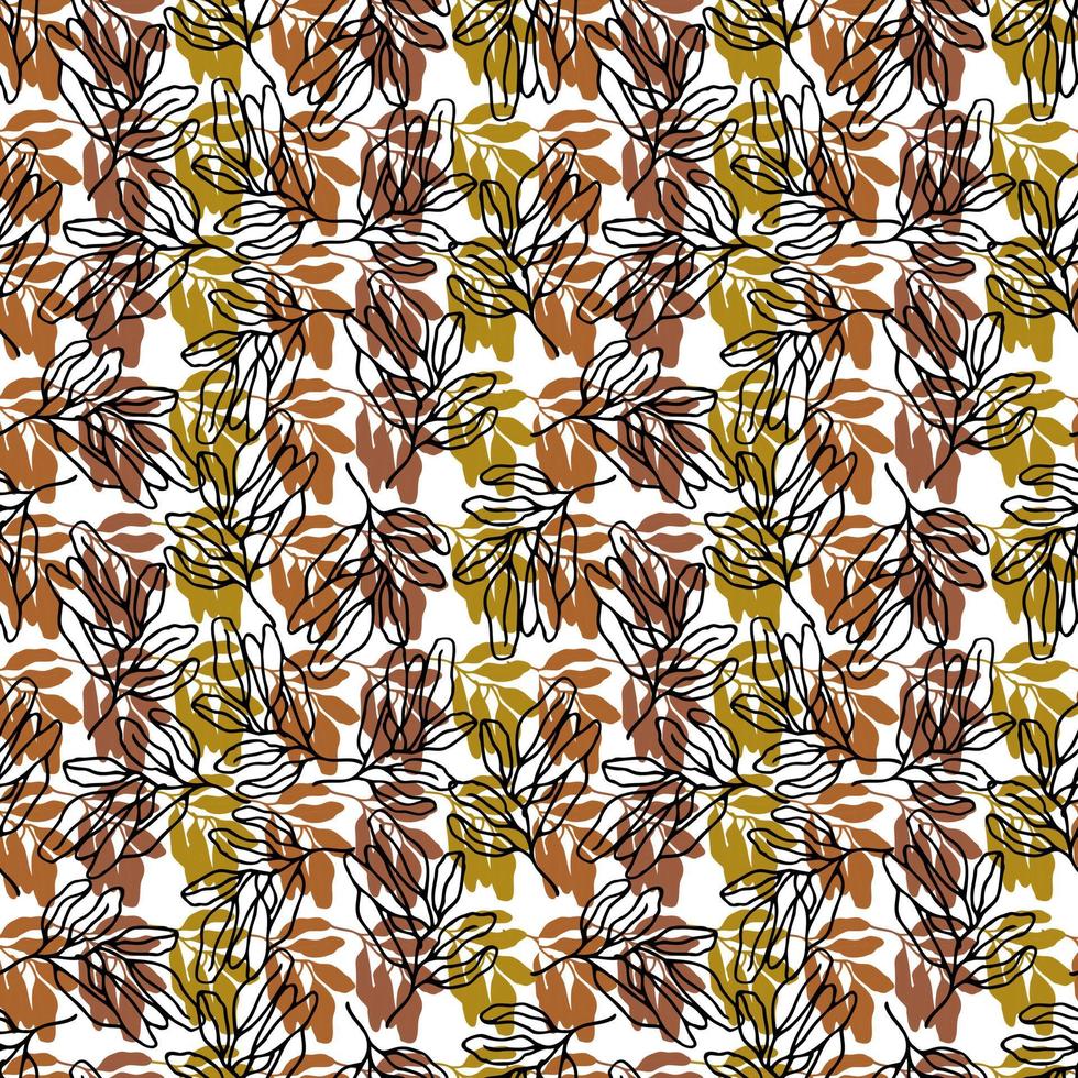 autumn leaves vector seamless pattern. background for fabrics, prints, packaging and postcards