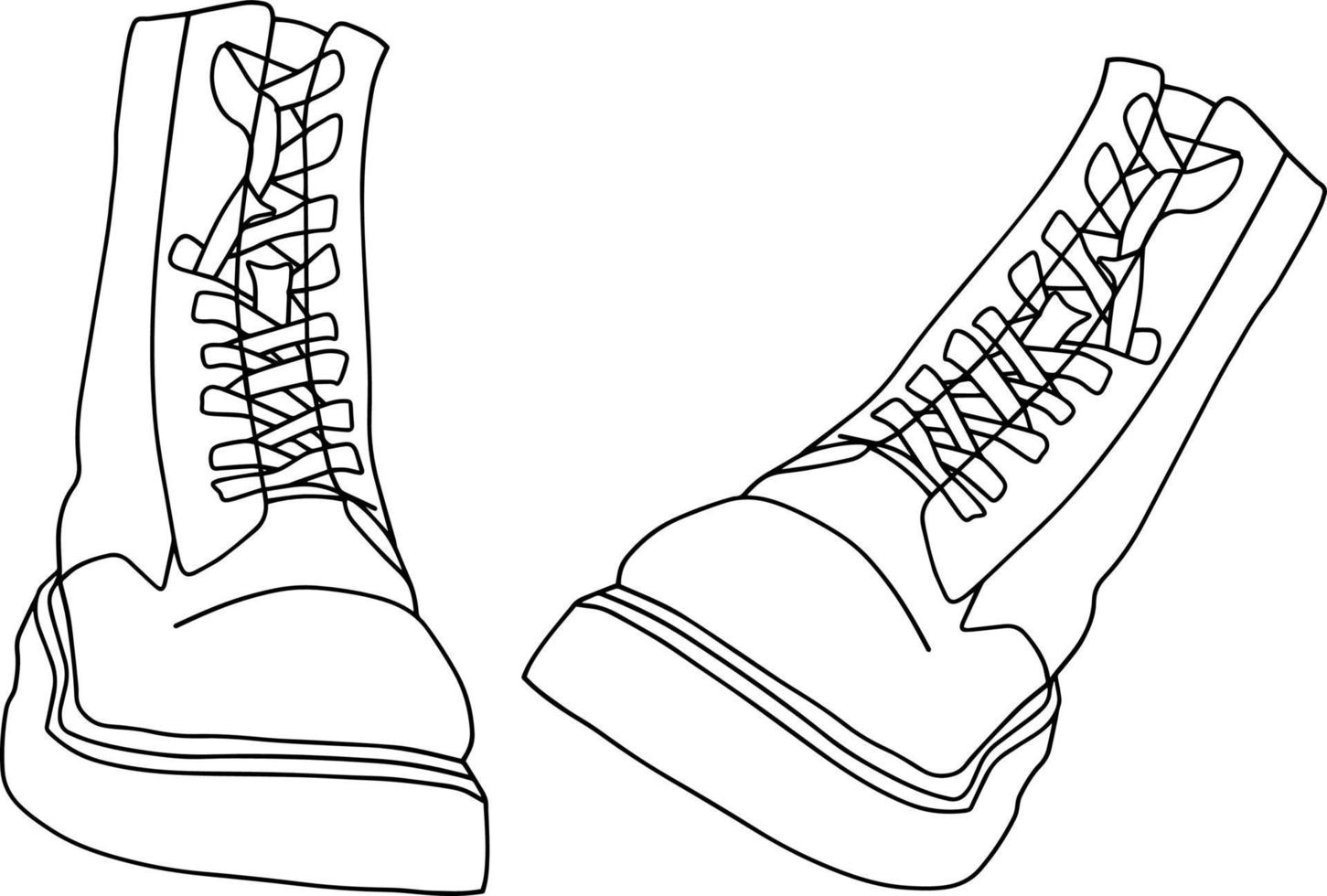 vector leather high boots with laces for cold autumn spring weather. Unisex Army Coarse Boots