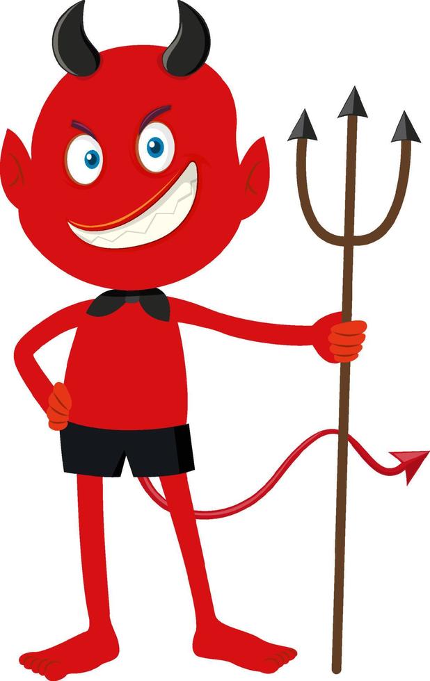 A red devil cartoon character with facial expression vector