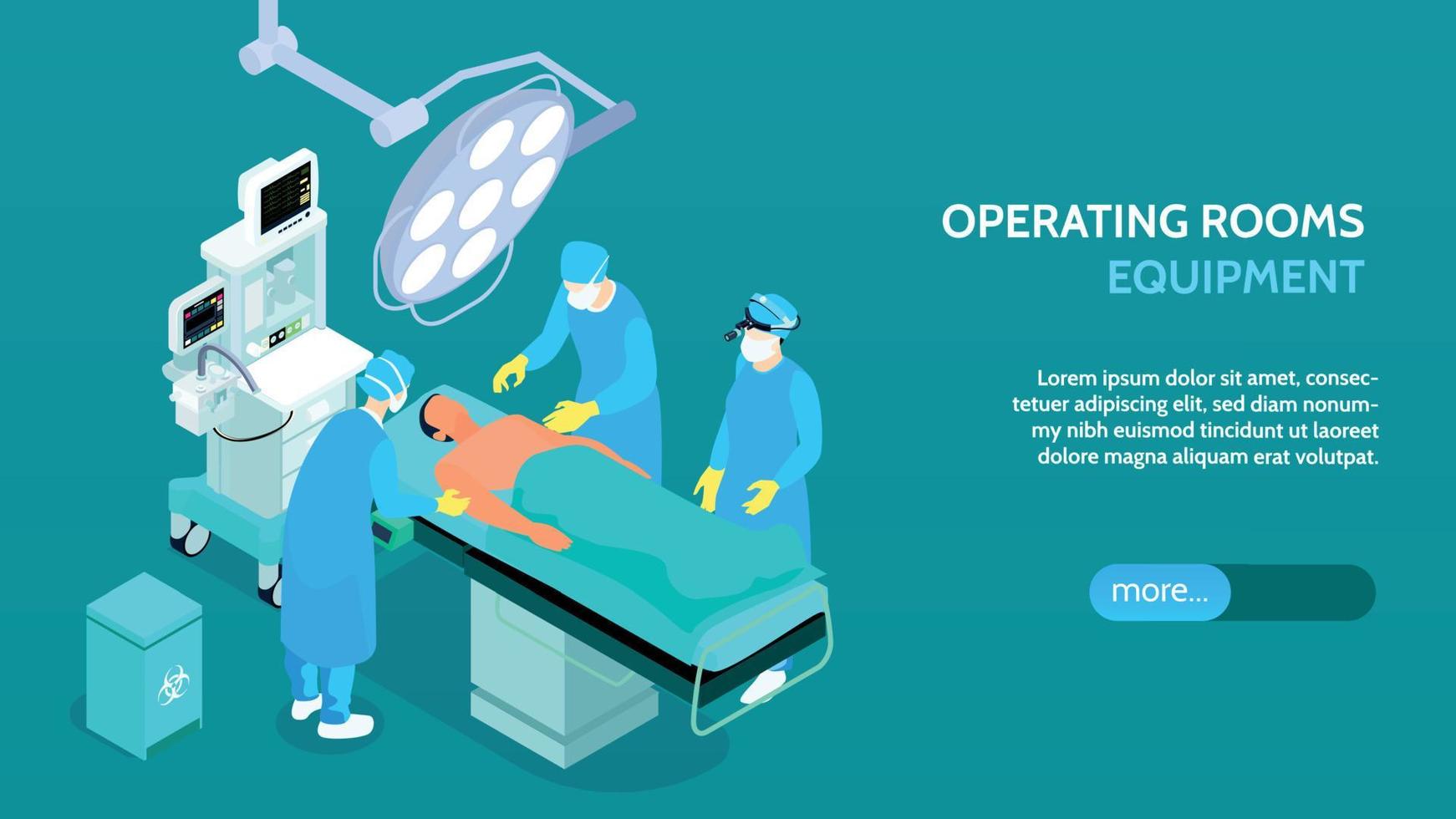 Operating Room Isometric Banner vector