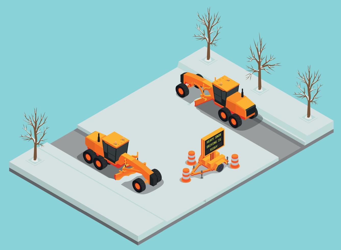 Snow Removal Machines Composition vector