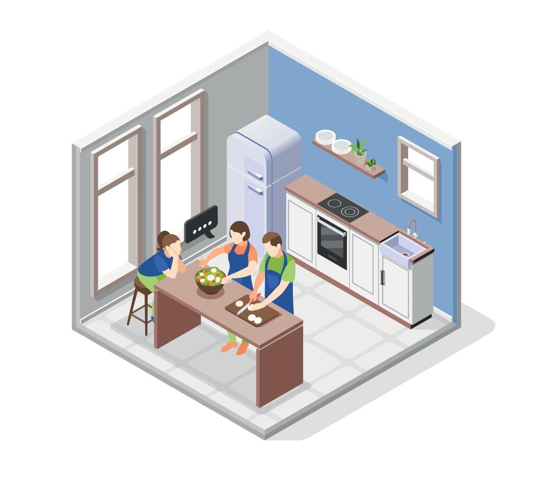 Family Cooking Concept vector