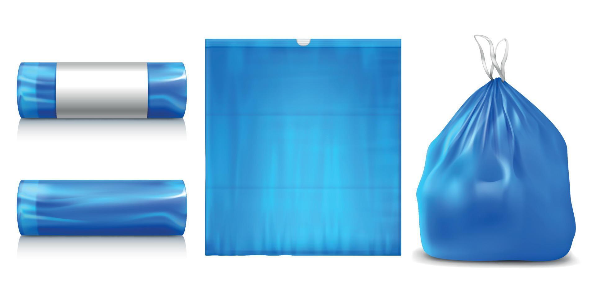 Plastic Trash Bags Set vector