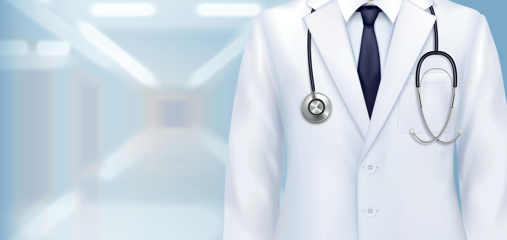 Doctors Uniform Realistic Background vector
