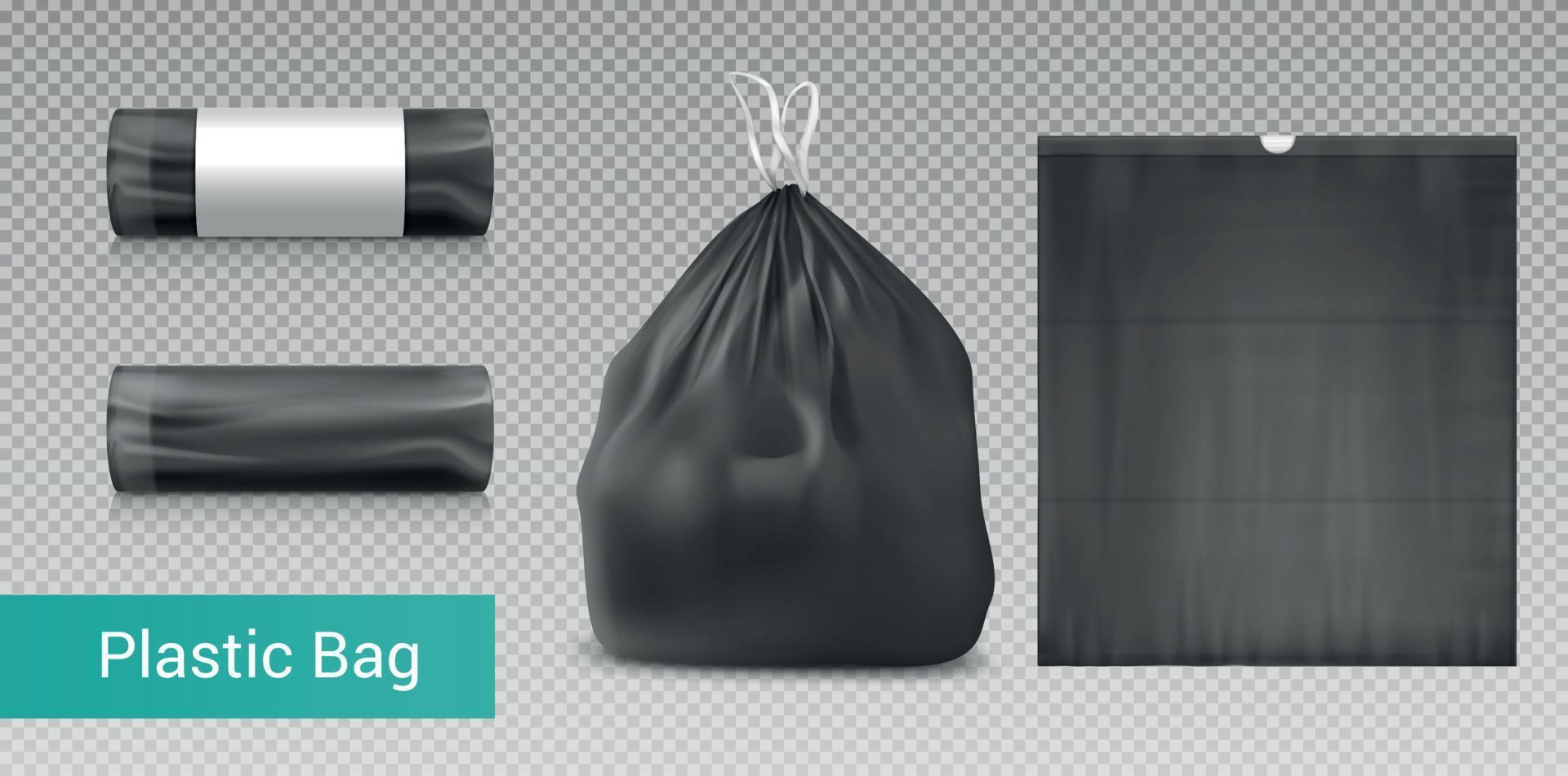 Plastic Trash Bags Set vector