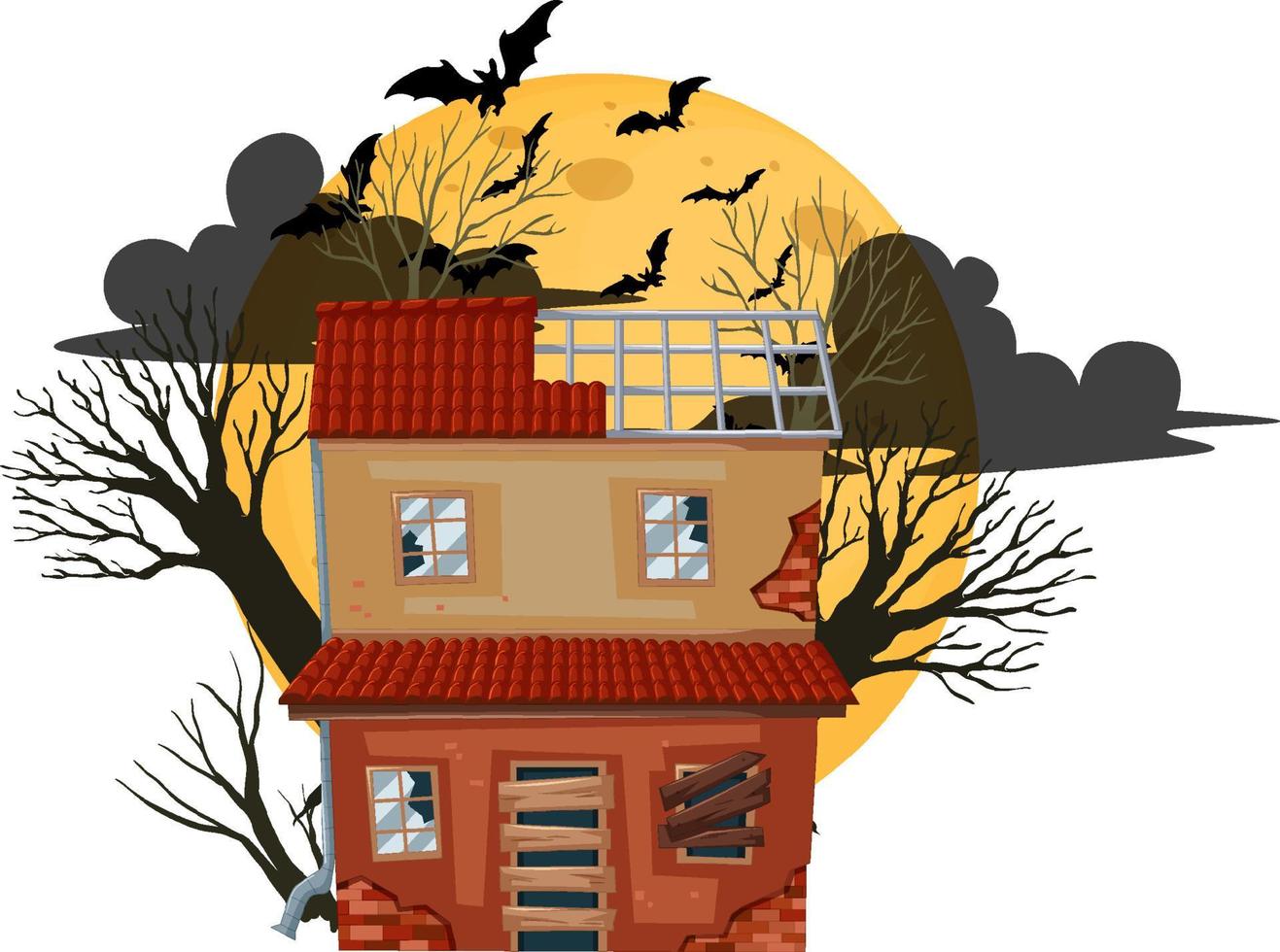 casa abandonada de halloween aislada vector