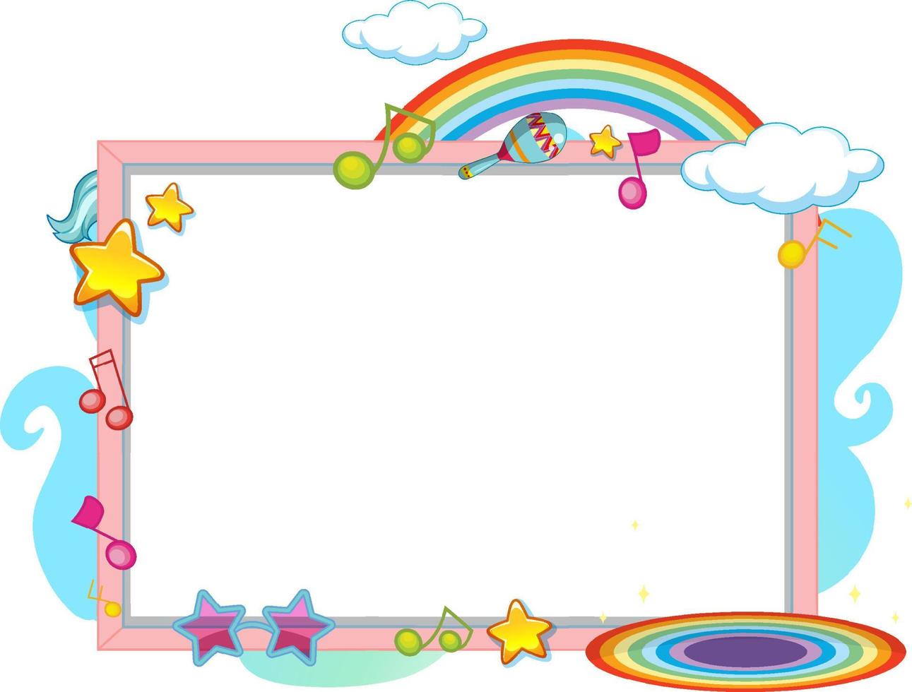 Cute unicorn cartoon character with fantasy elements vector