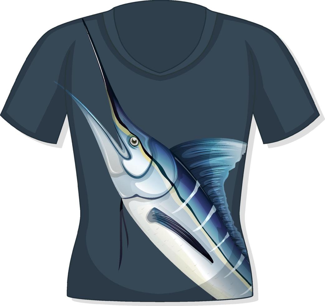 Front of t-shirt with fish pattern vector
