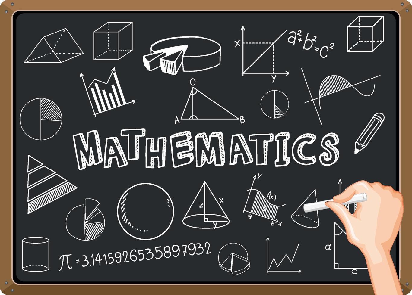 Fórmula matemática de escritura a mano en la pizarra vector