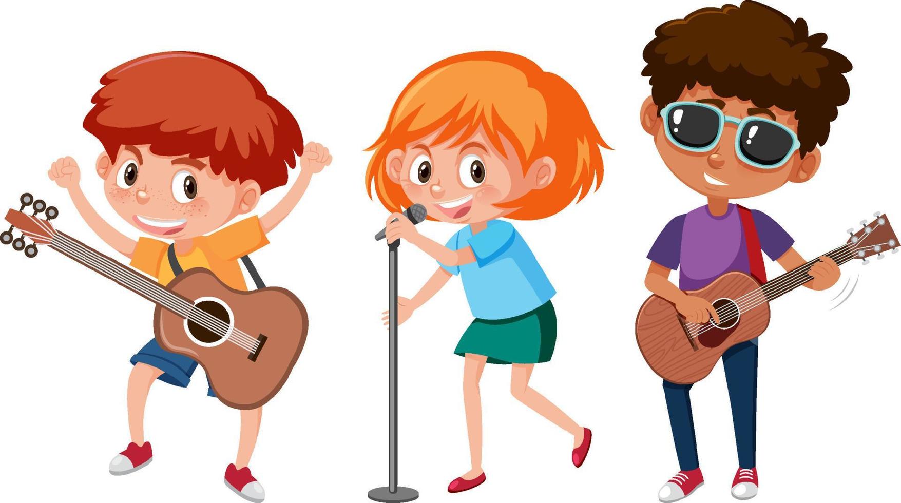 Set of different kids playing musical instruments 3500863 Vector Art at  Vecteezy