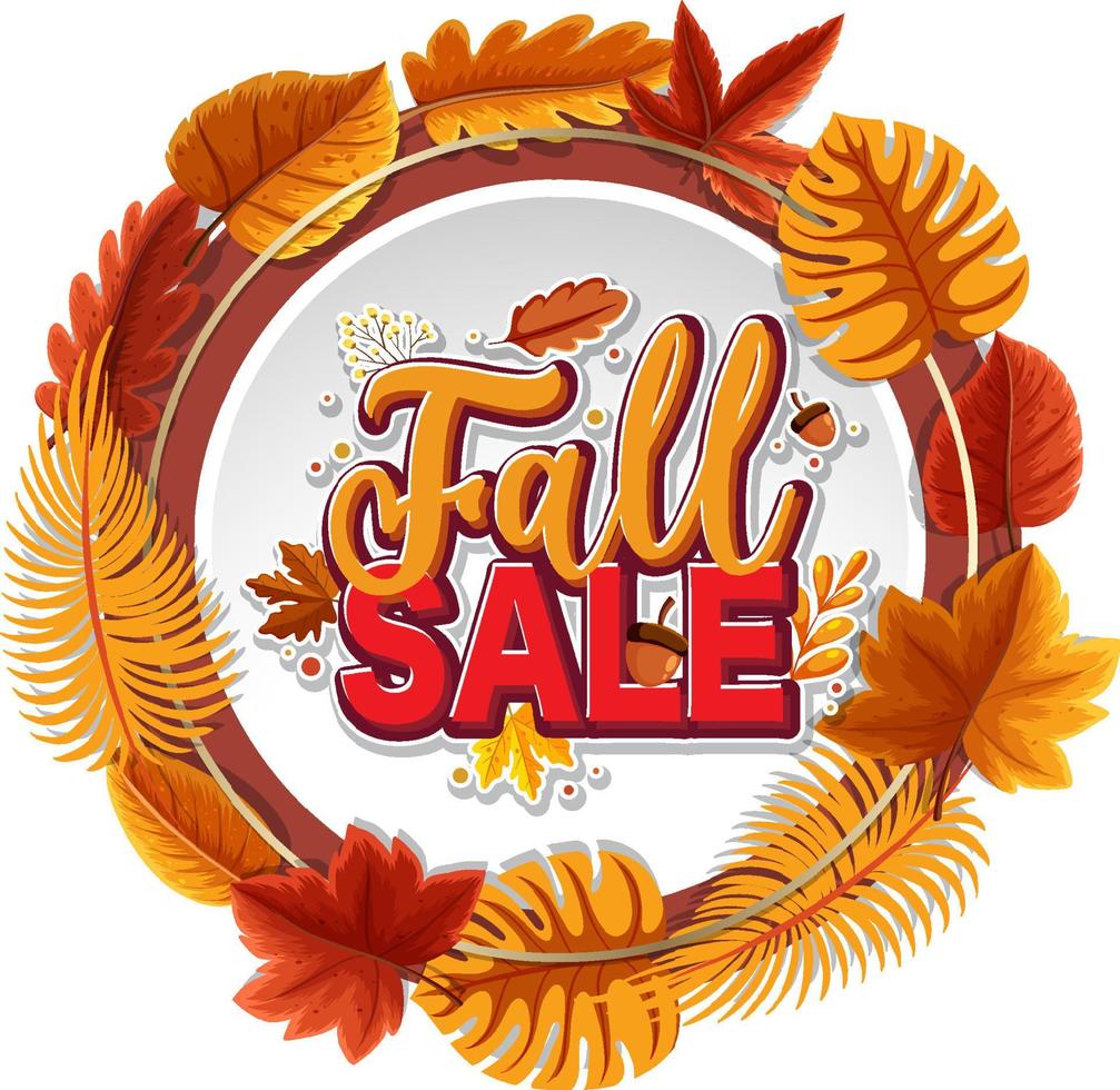 Fall sale banner template vector