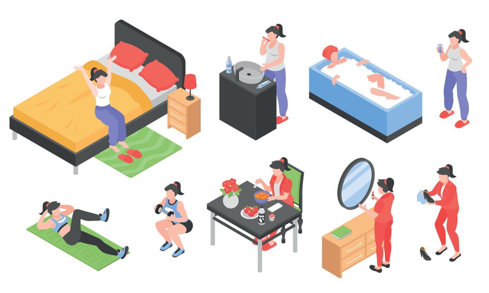 Morning Routine Set vector