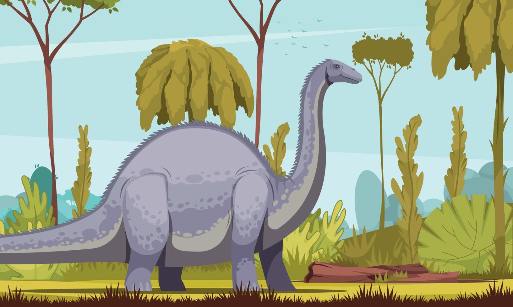 Dinosaurs Horizontal Illustration vector