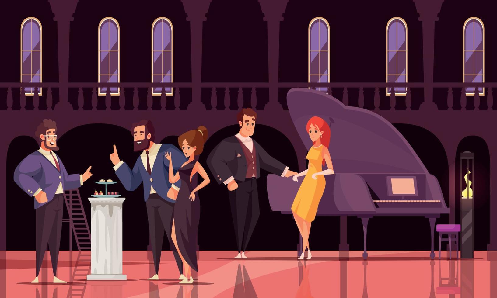 Rich People Flat Background vector