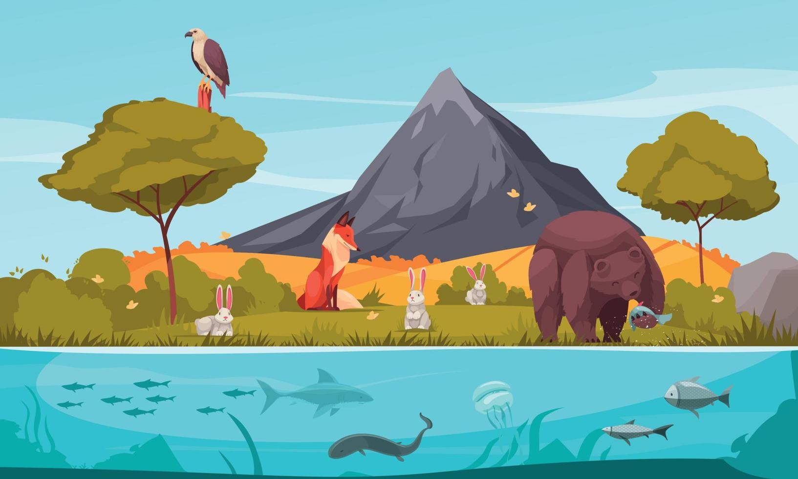 Biological Hierarchy Cartoon Background vector
