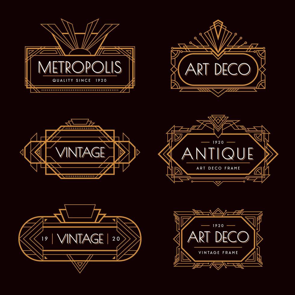 Art Deco Labels Set vector