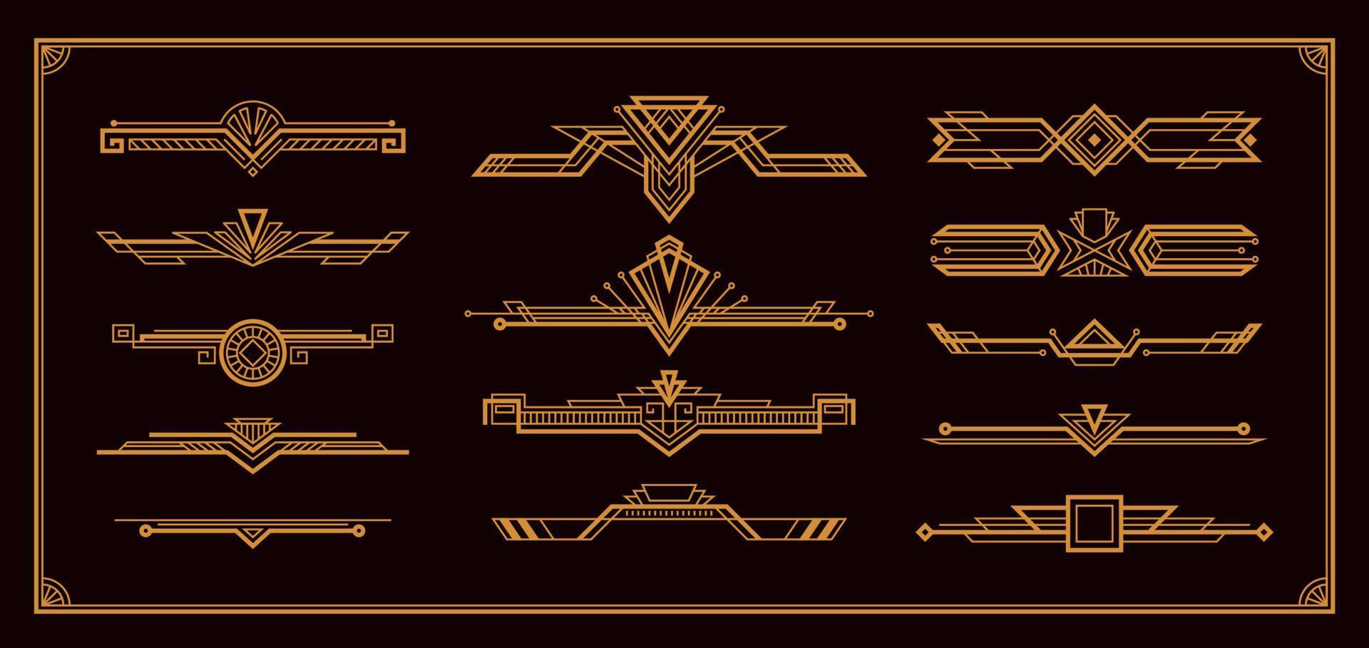 Art Deco Border Set vector