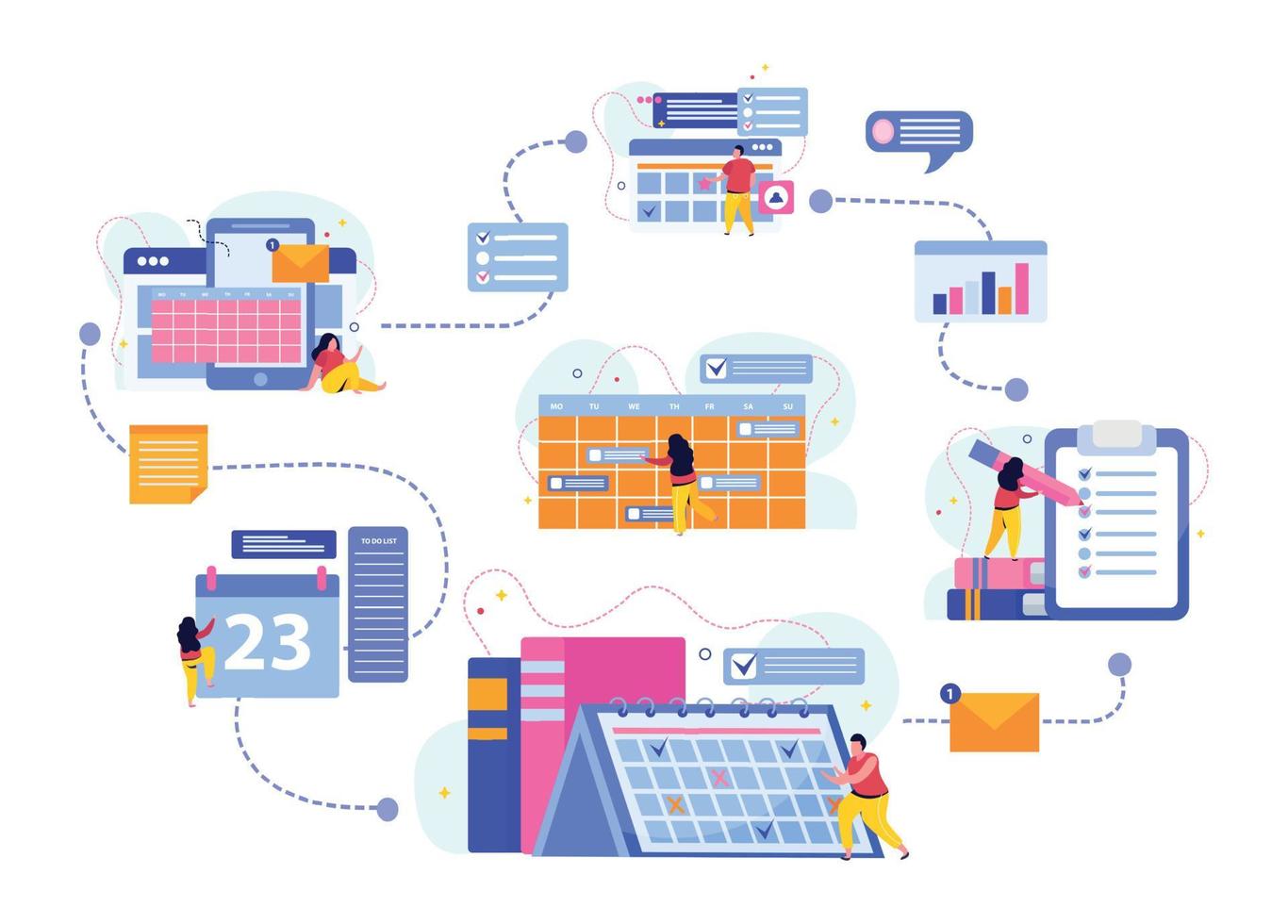 Planning And Scheduling Flowchart vector