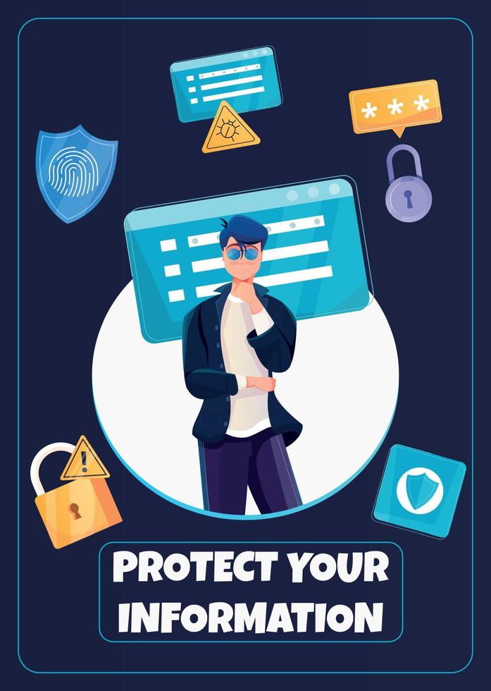 Protect Information Card vector