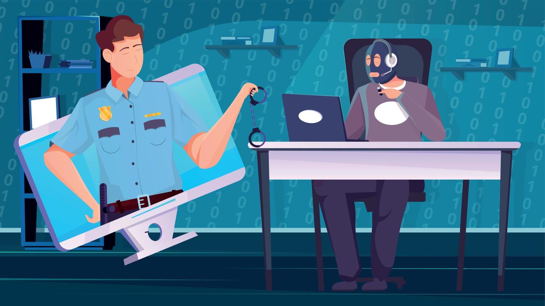 Hacker Flat Illustration vector