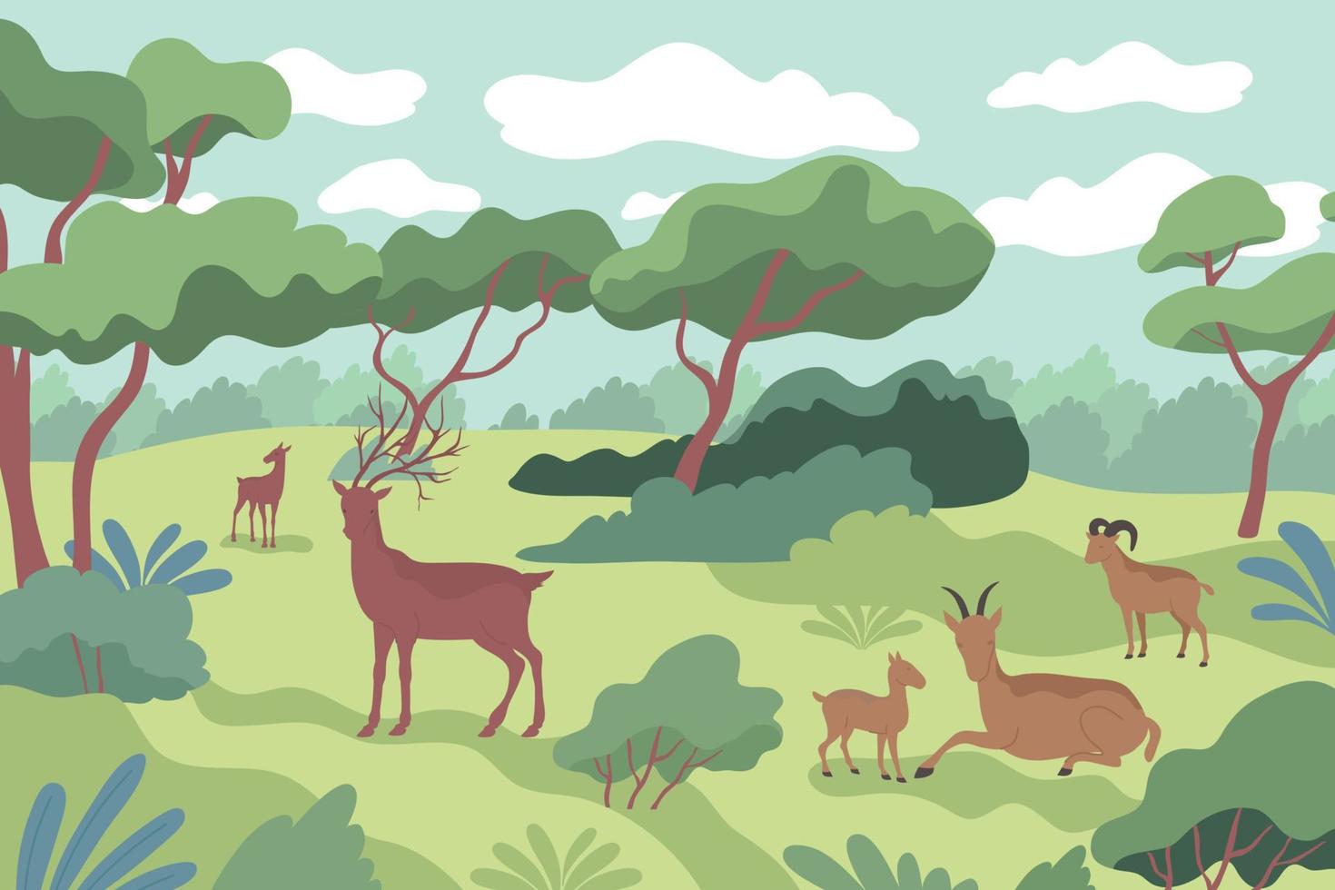 Forest Wild Life Composition vector