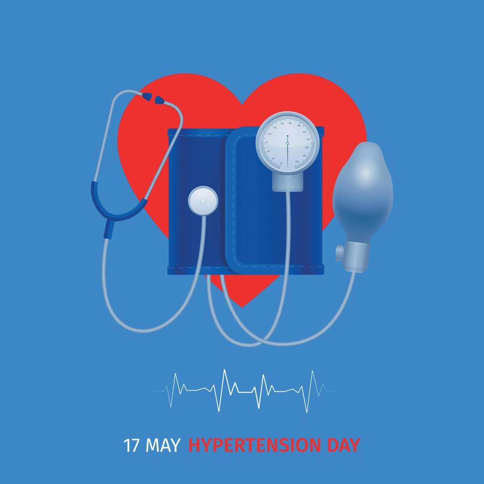 Tonometer Hypertension Day Poster vector