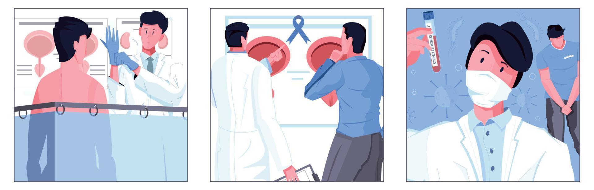 ilustraciones de la plaza de la salud de los hombres vector