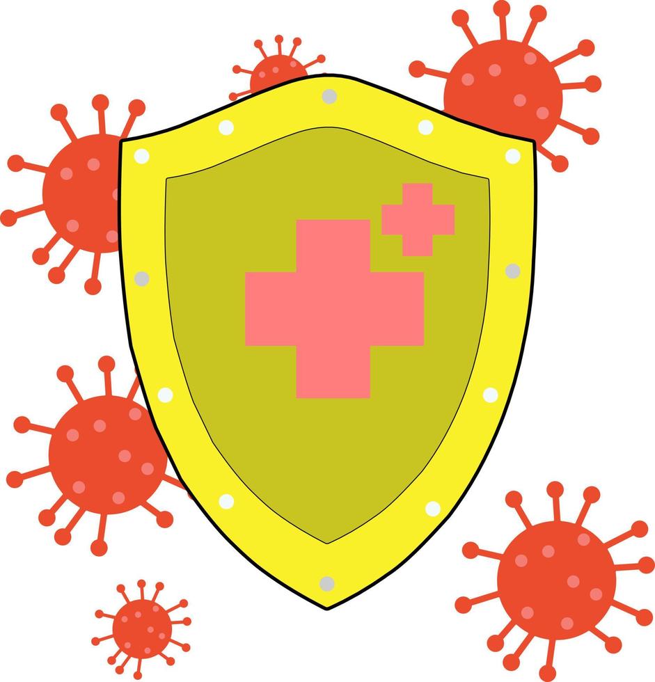 Shield for covid-19 vaccine design 3501191 Vector Art at Vecteezy
