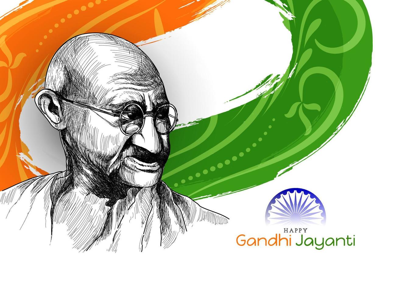 Happy gandhi Jayanti 2nd october celebration background vector