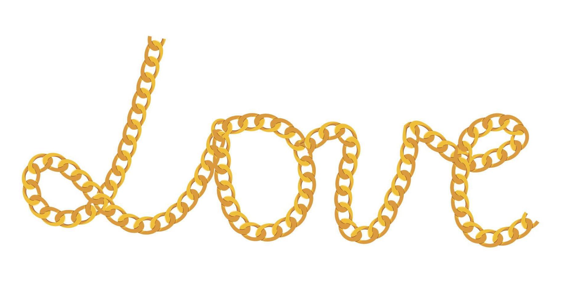 Love from chain. Vector Illustration