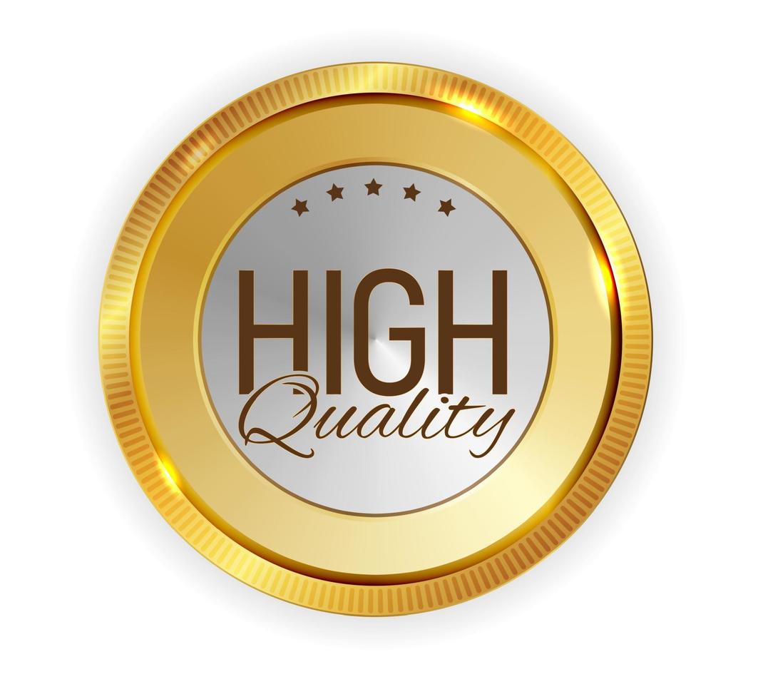 High Quality Golden Label Sign. Vector Illustration